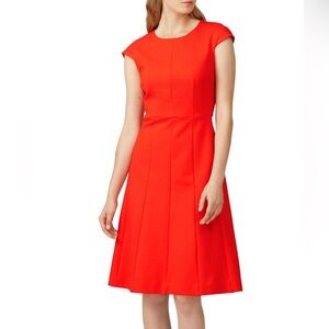 J. Crew Red A-line Cap Sleeve Midi Dress